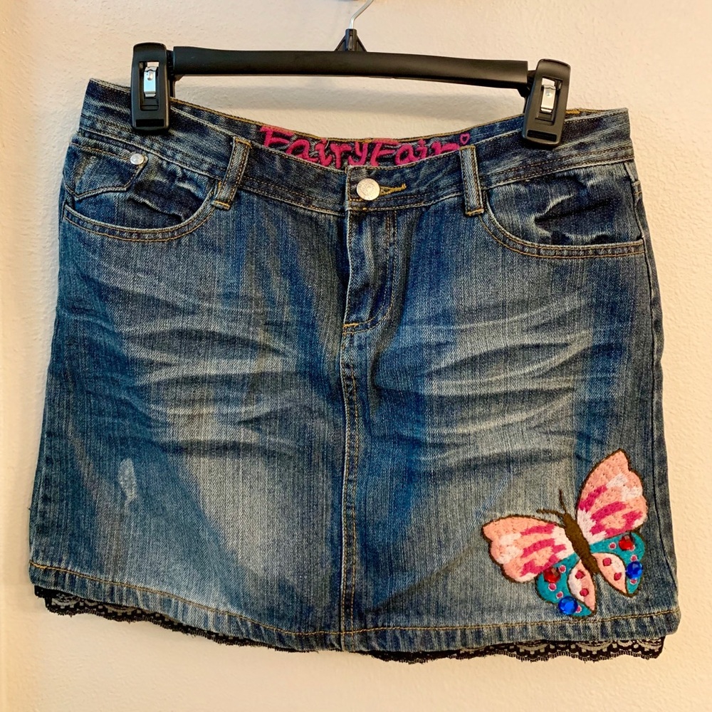 Patchwork Denim Skirt - image 1